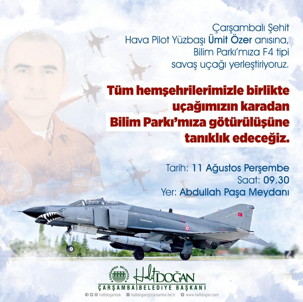 ÇARŞAMBALI ŞEHİT ANISINA SAVAŞ UÇAĞI PARKA TAŞINIYOR 1 CRS BLD